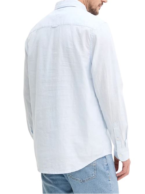 Camicia azzurra in misto lino Tommy Jeans | DM0DM20875PO6